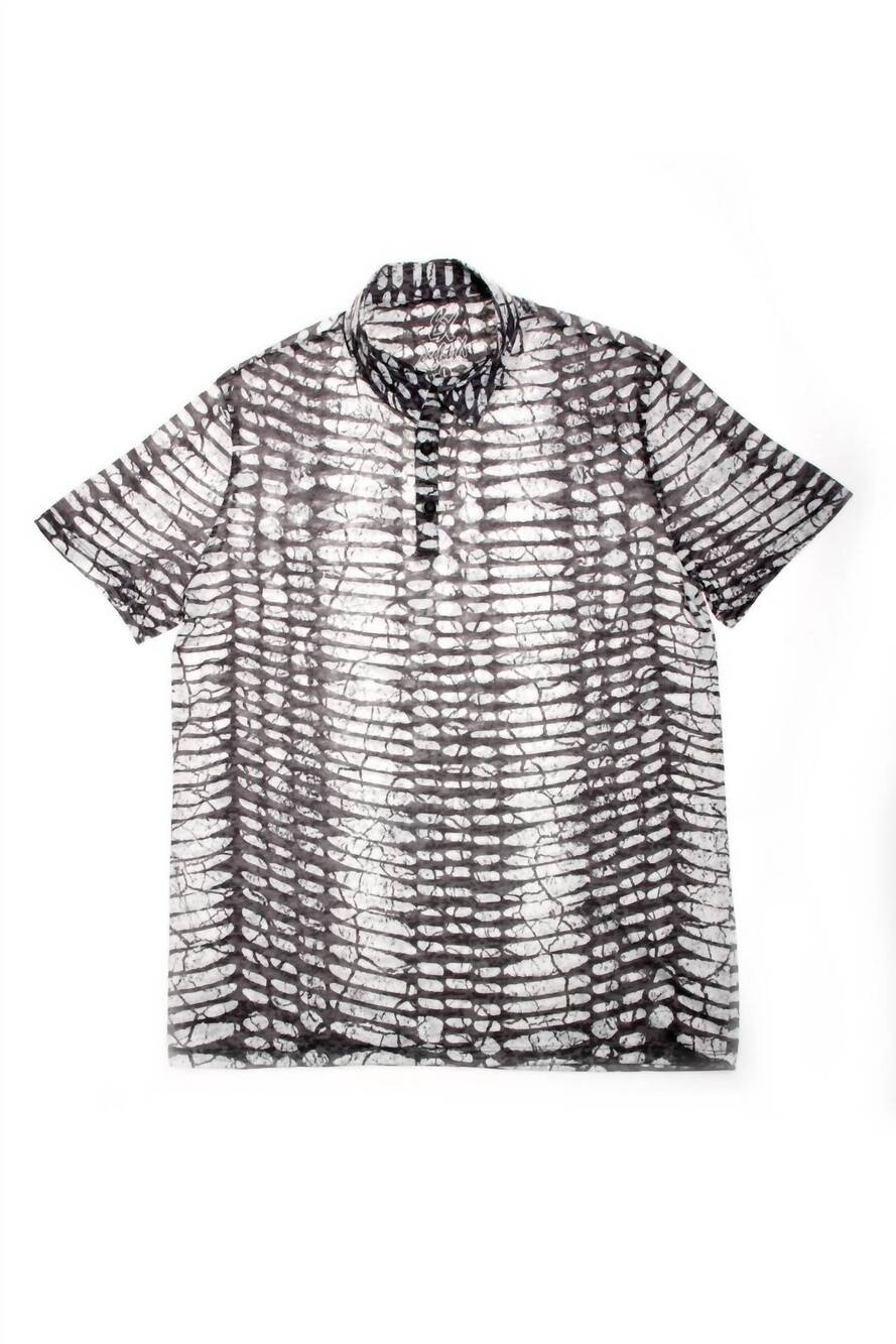 NEW EIGHT X men's printed polo shirt in grey